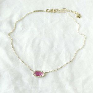 Elisa Gold Fuchsia Kyocera Opal Pendant Necklace NEW